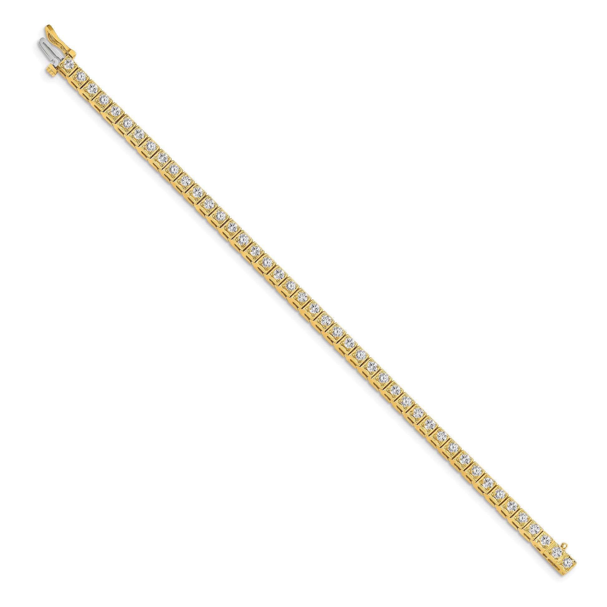 14k Complete 1.75 carat Round AA Diamond 4-prong 7 inch Tennis Bracelet