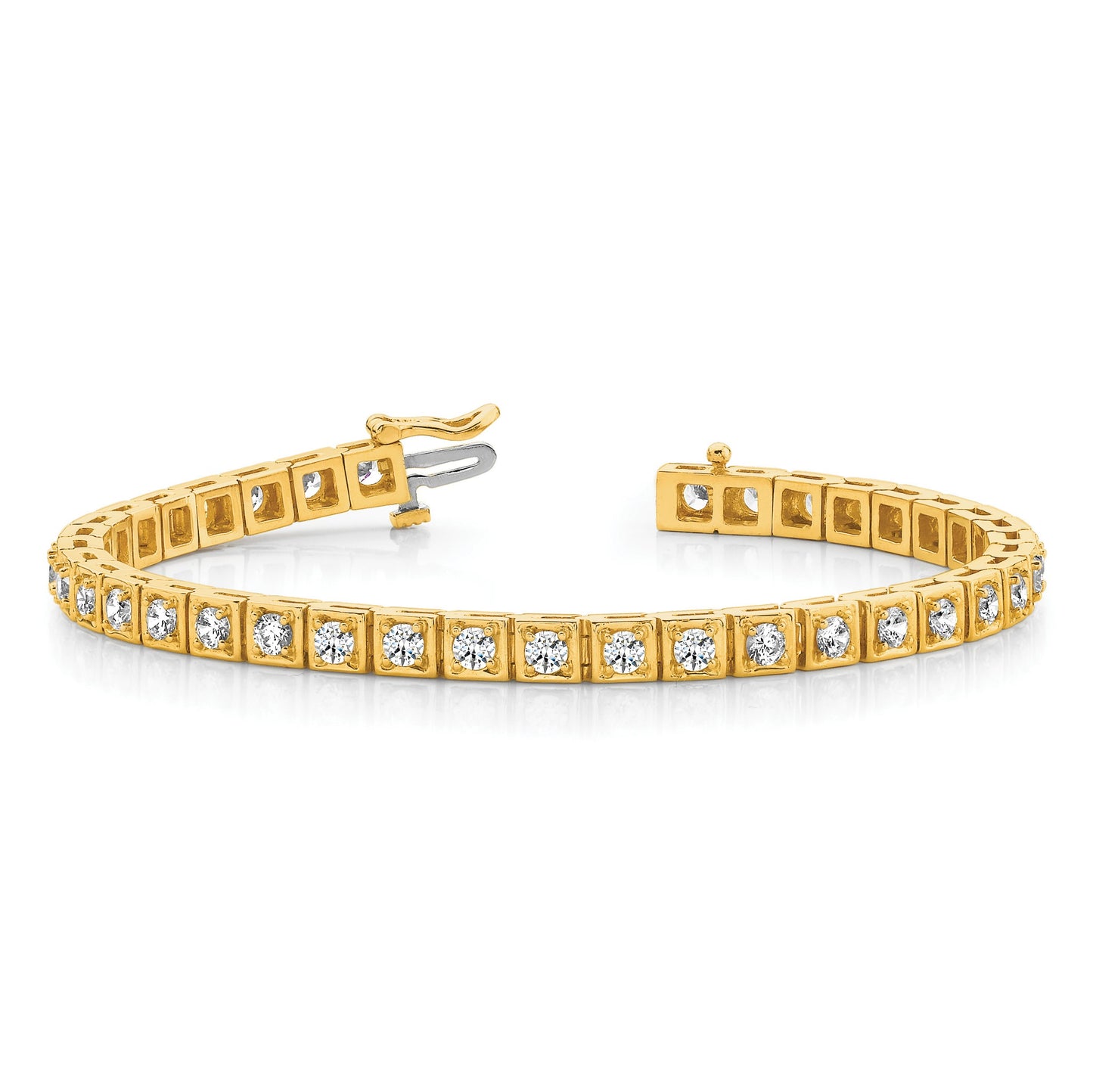 14k Complete 1.75 carat Round AA Diamond 4-prong 7 inch Tennis Bracelet