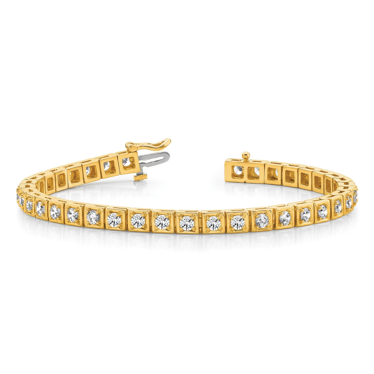 14k Complete 1.75 carat Round AA Diamond 4-prong 7 inch Tennis Bracelet