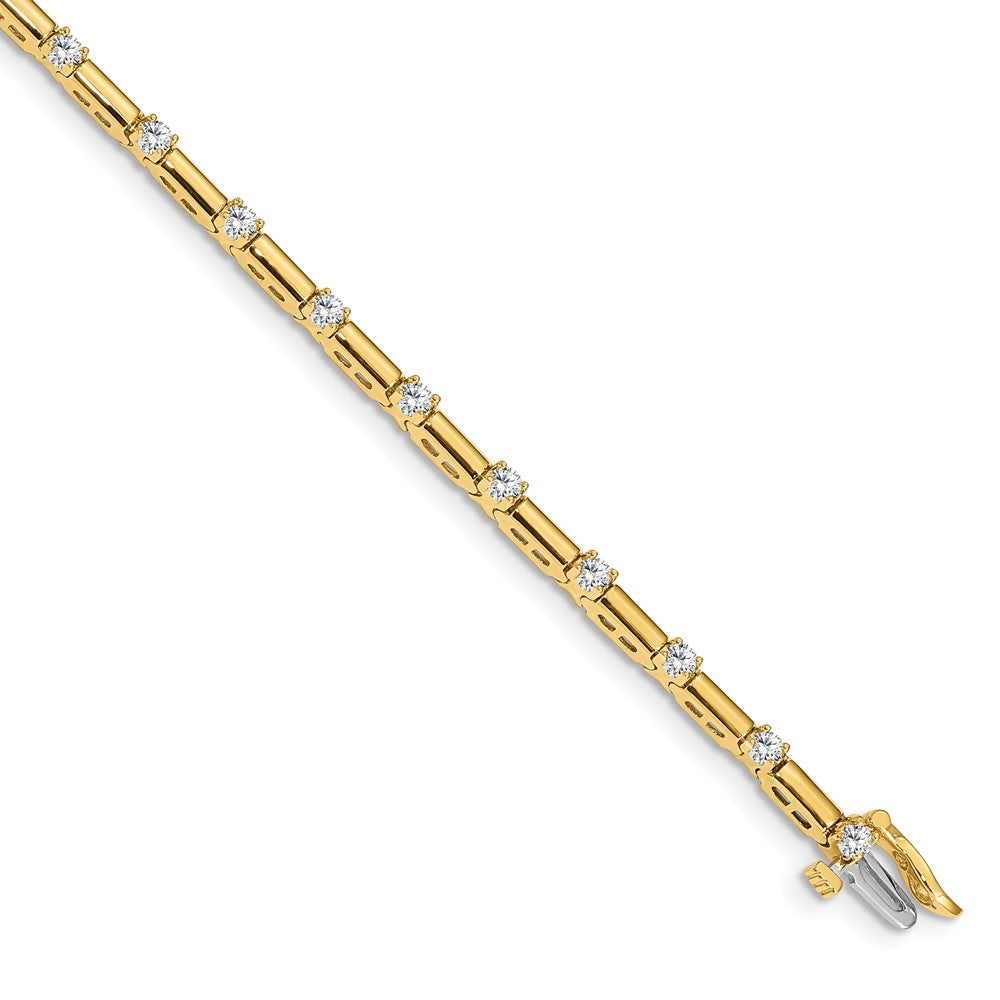 14k 2.4mm Diamond Bar Link Tennis Bracelet Mounting