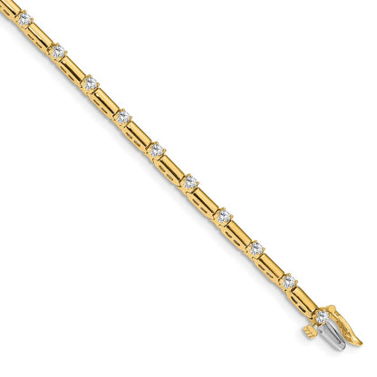 14k 2.4mm Diamond Bar Link Tennis Bracelet Mounting