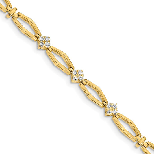 14k 1.75mm Diamond Fancy Bracelet Mounting