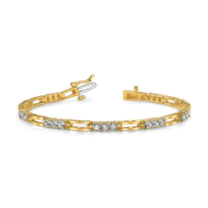 14k 2.5mm Diamond Fancy Link Tennis Bracelet Mounting