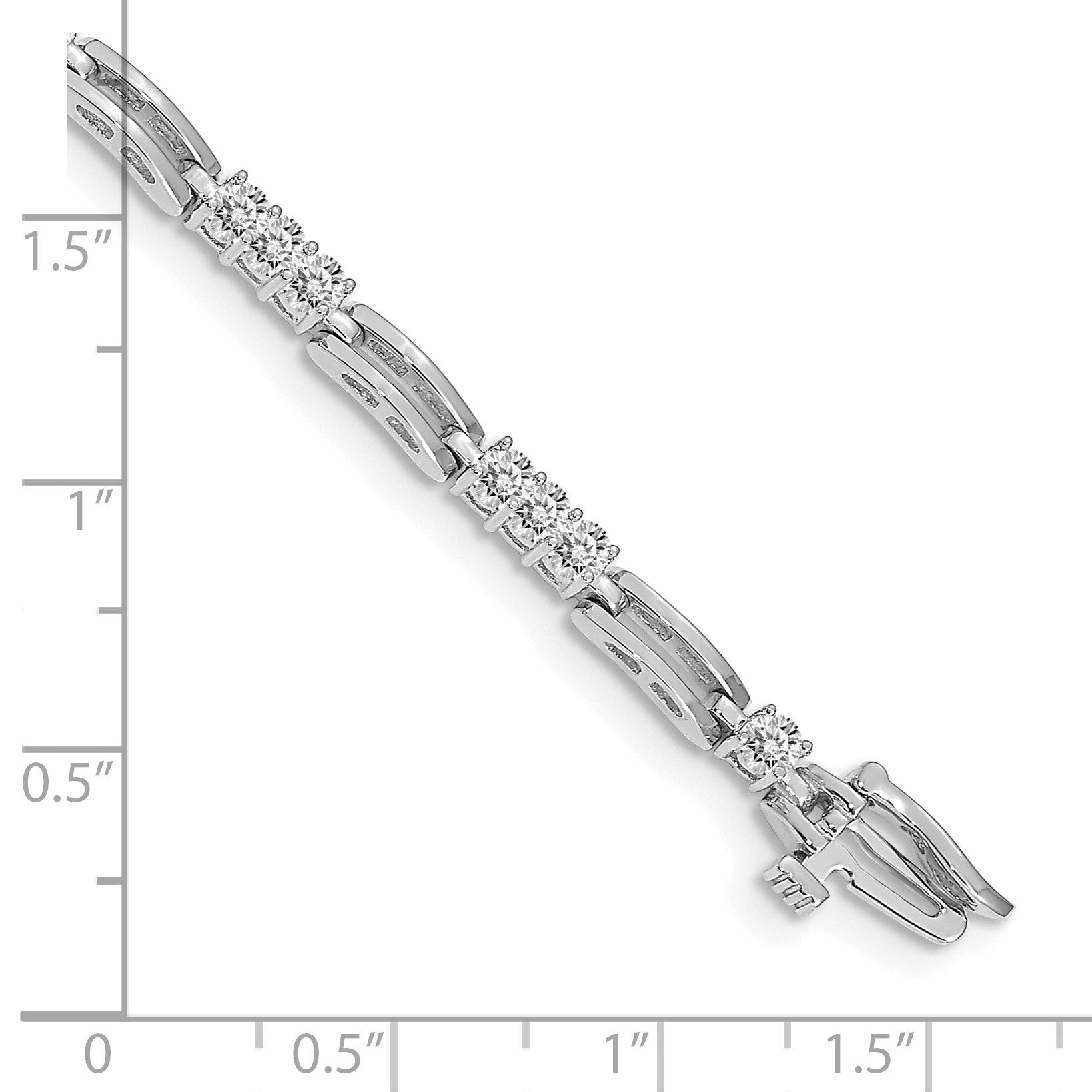 14k White Gold Holds 1.5 carat 28-2.4mm Round Diamond Paperclip Link 7 inch Tennis Bracelet Mounting