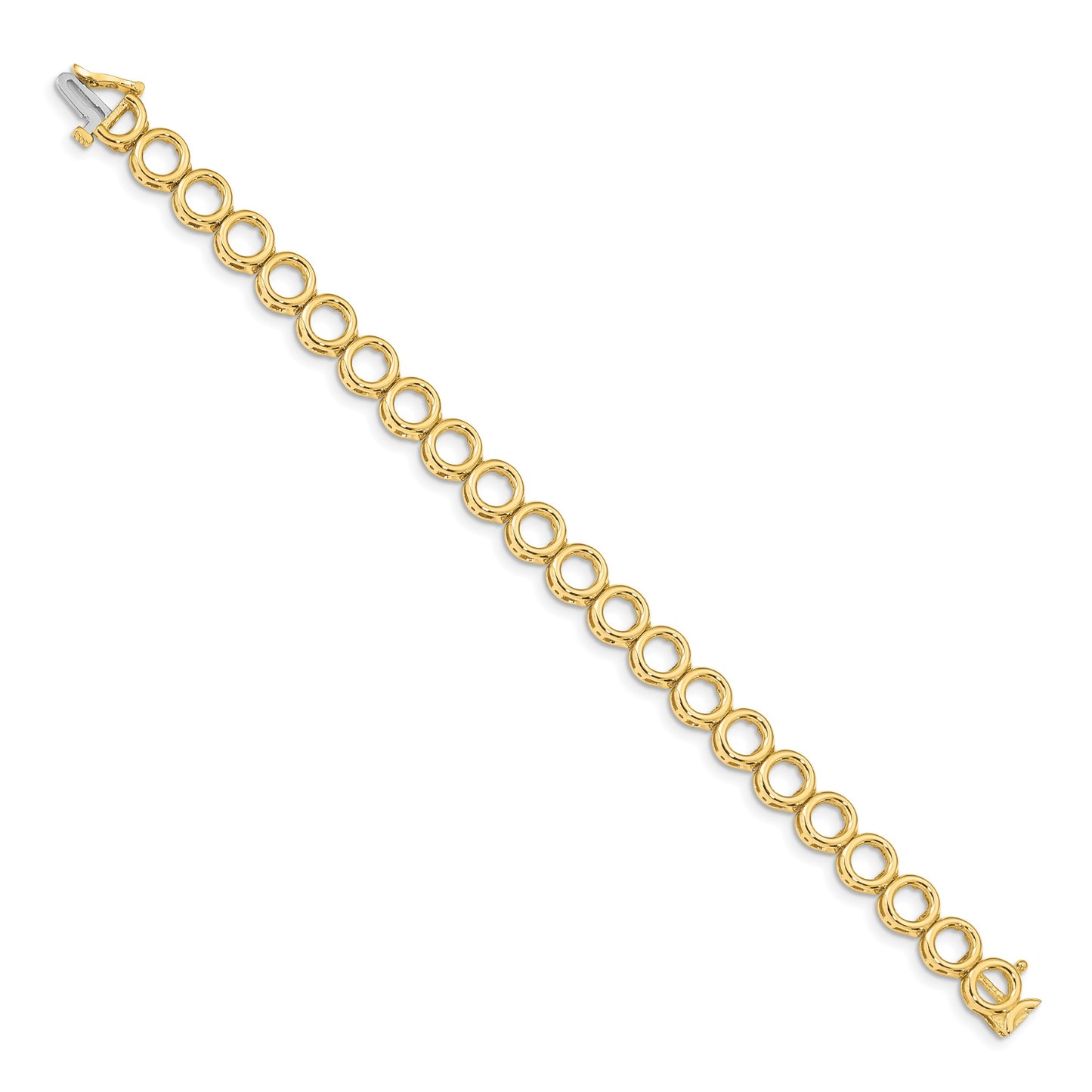 14k Holds 22 Stones up to 3.25mm Circle Add-a-Diamond 7 inch Tennis Bracelet