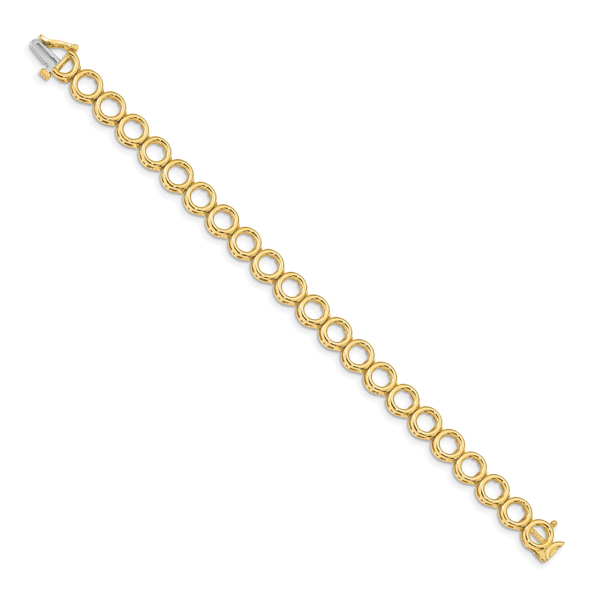 14k Holds 22 Stones up to 3.25mm Circle Add-a-Diamond 7 inch Tennis Bracelet