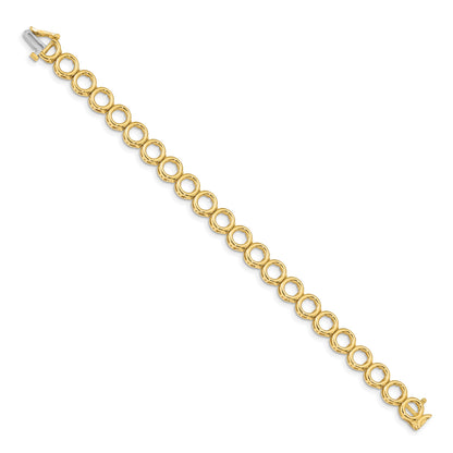 14k Holds 22 Stones up to 3.25mm Circle Add-a-Diamond 7 inch Tennis Bracelet