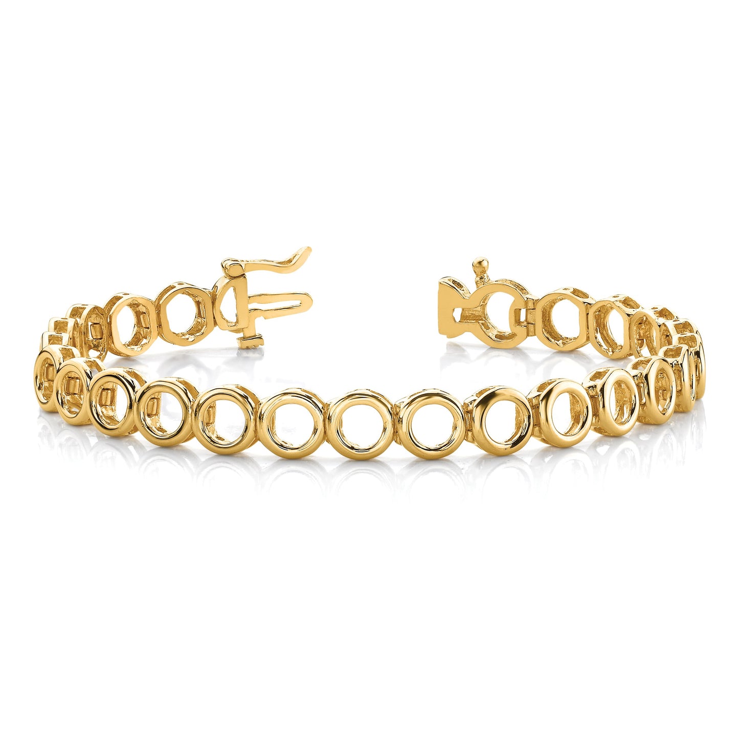 14k Holds 22 Stones up to 3.25mm Circle Add-a-Diamond 7 inch Tennis Bracelet