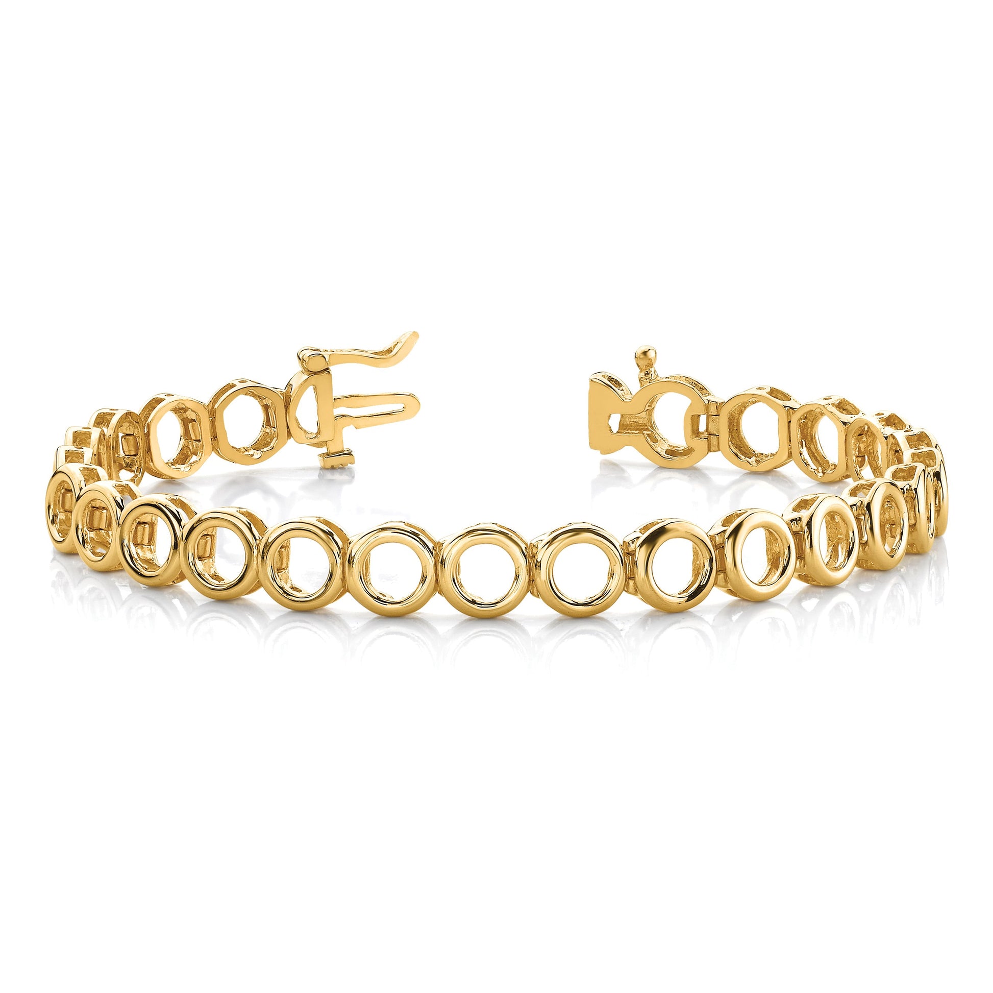 14k Holds 22 Stones up to 3.25mm Circle Add-a-Diamond 7 inch Tennis Bracelet