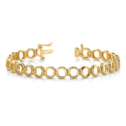 14k Holds 22 Stones up to 3.25mm Circle Add-a-Diamond 7 inch Tennis Bracelet