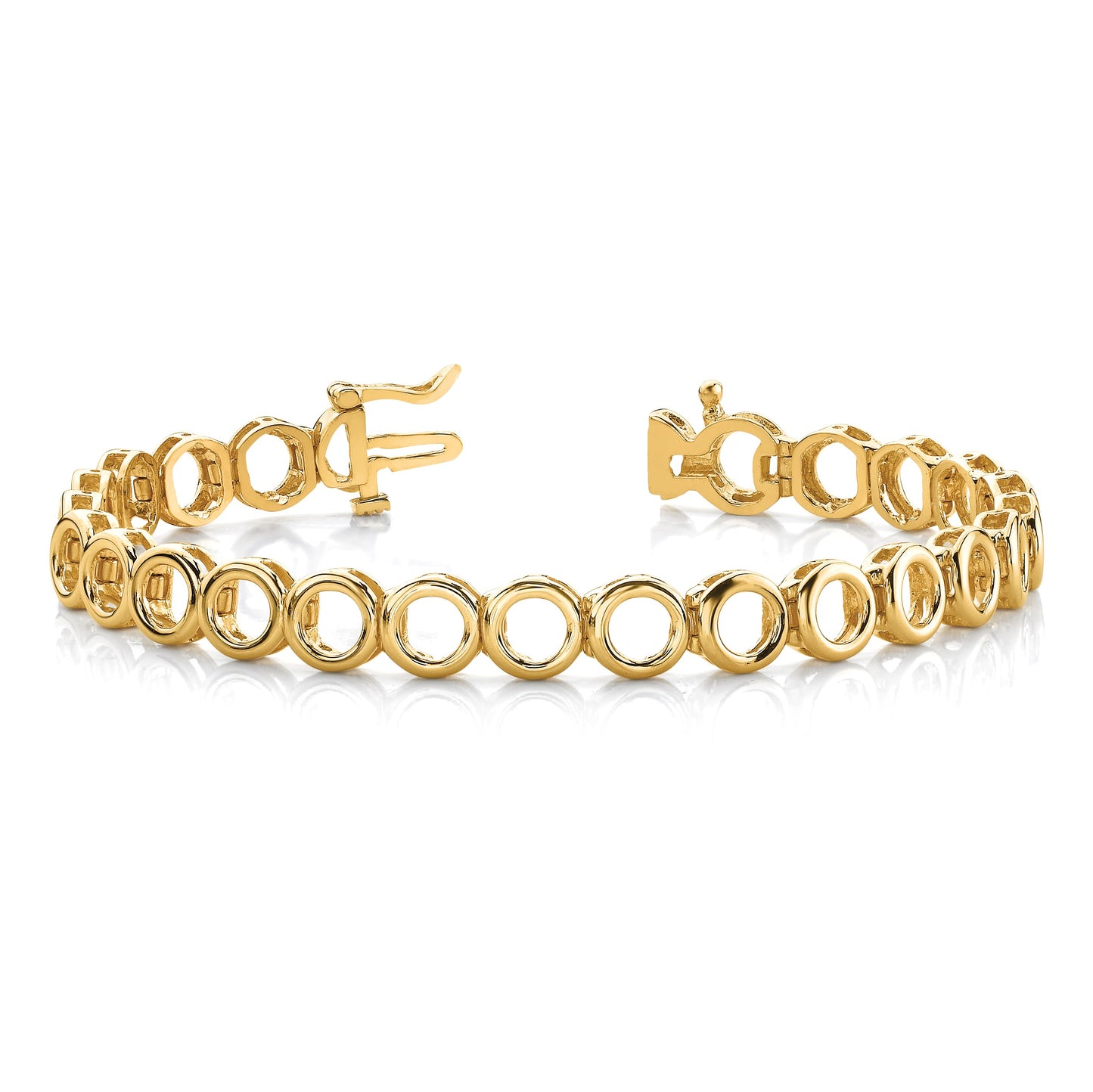 14k Holds 22 Stones up to 3.25mm Circle Add-a-Diamond 7 inch Tennis Bracelet