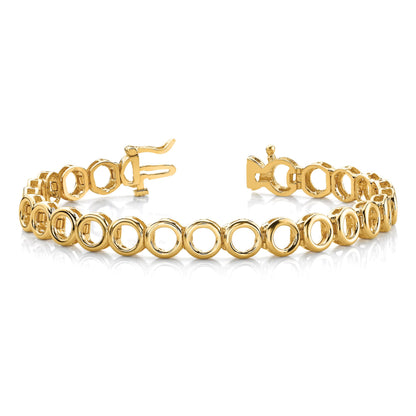 14k Holds 22 Stones up to 3.25mm Circle Add-a-Diamond 7 inch Tennis Bracelet