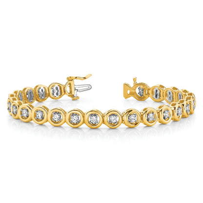 14k Holds 22 Stones up to 3.25mm Circle Add-a-Diamond 7 inch Tennis Bracelet