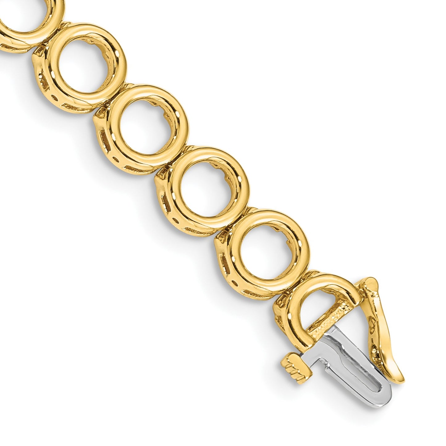 14k Holds 22 Stones up to 3.25mm Circle Add-a-Diamond 7 inch Tennis Bracelet