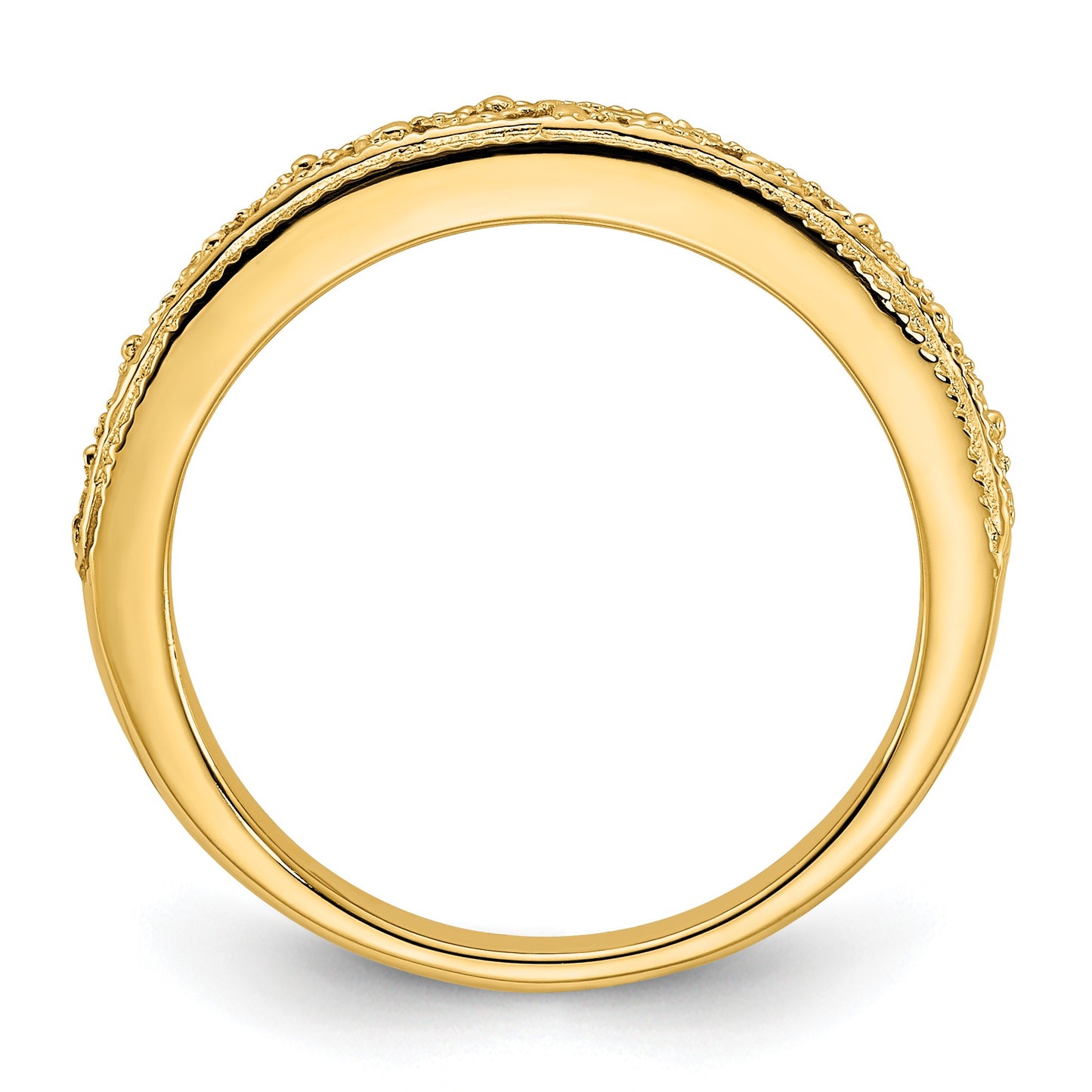 14k 3mm Filigree Wedding Band