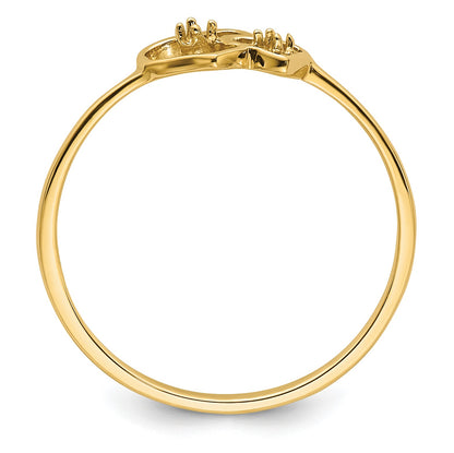 14k Polished .03ct. Diamond Heart Ring Mounting