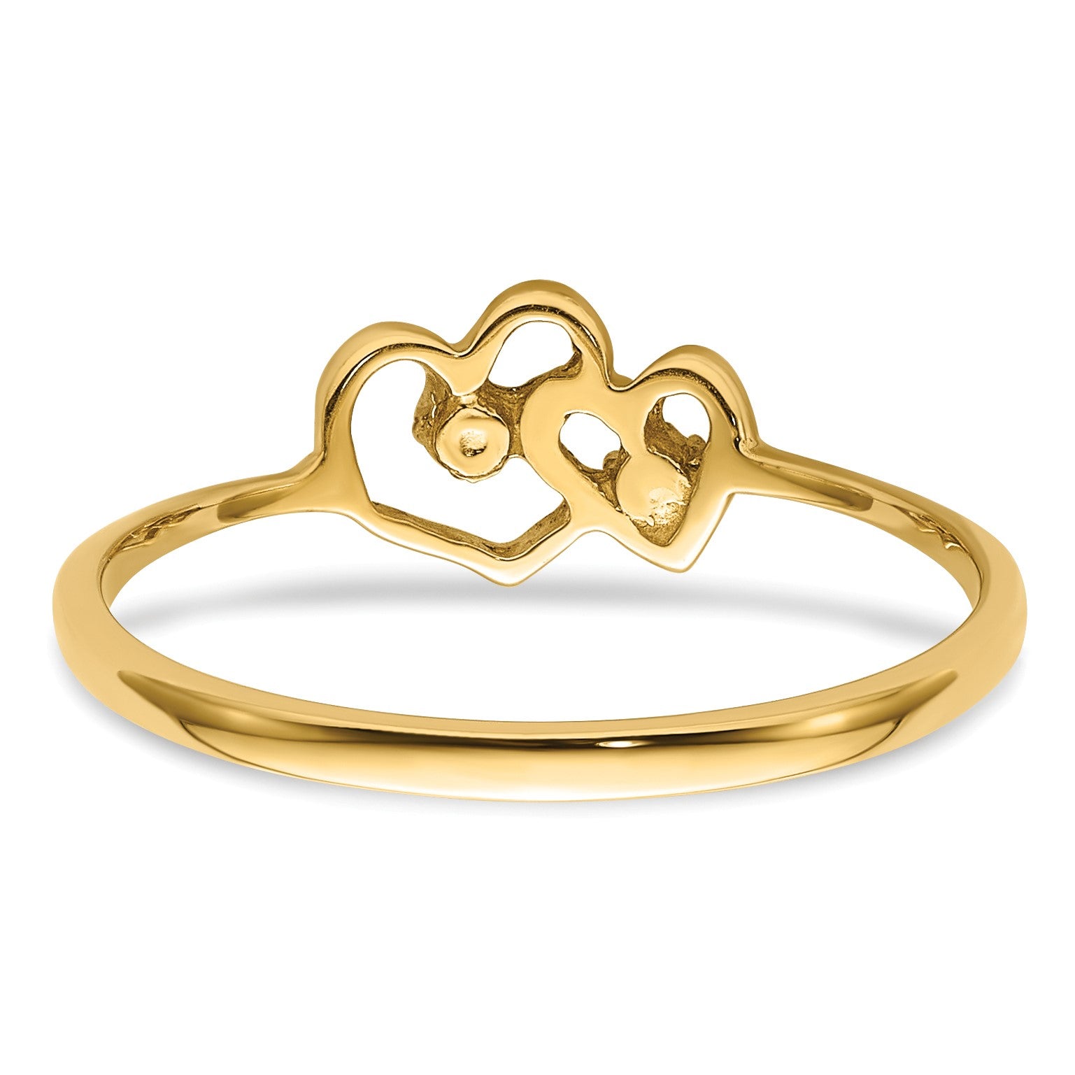 14k Polished .03ct. Diamond Heart Ring Mounting