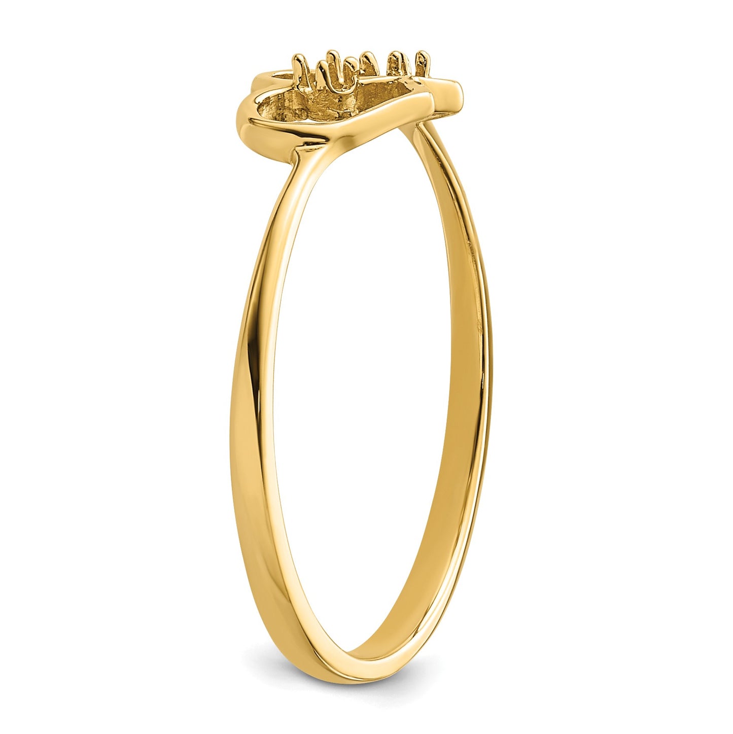14k Polished .03ct. Diamond Heart Ring Mounting