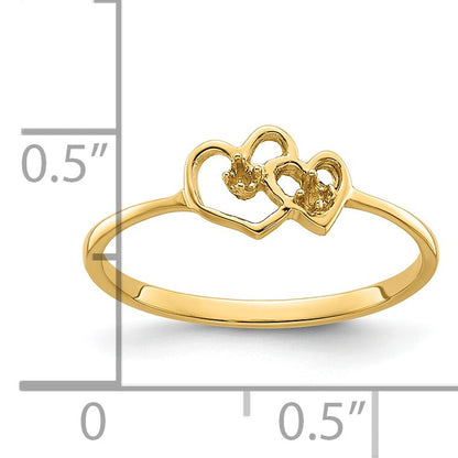 14k Polished .03ct. Diamond Heart Ring Mounting
