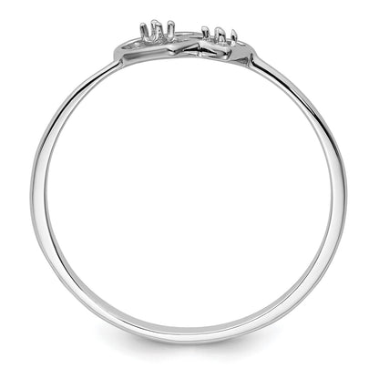14k White Gold .03ct. Diamond Fancy Heart Ring Mounting