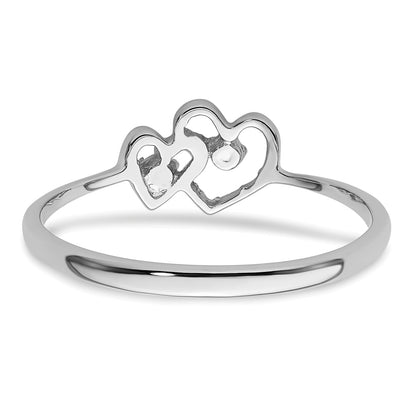 14k White Gold .03ct. Diamond Fancy Heart Ring Mounting