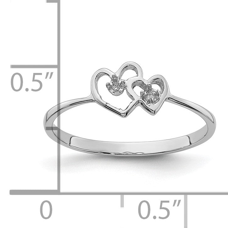 14k White Gold .03ct. Diamond Fancy Heart Ring Mounting