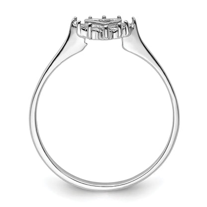 14k White Gold Polished .17ct. Diamond Heart Ring Mounting