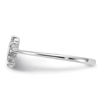 14k White Gold Polished 1/6 carat AA Diamond Heart Ring