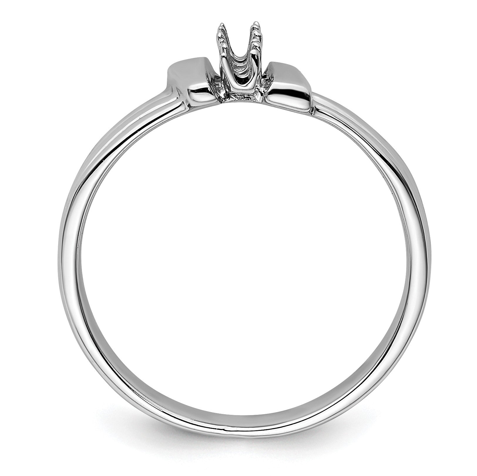 14k White Gold 3-Stone Ring Mounting
