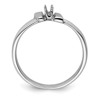 14k White Gold 3-Stone Ring Mounting