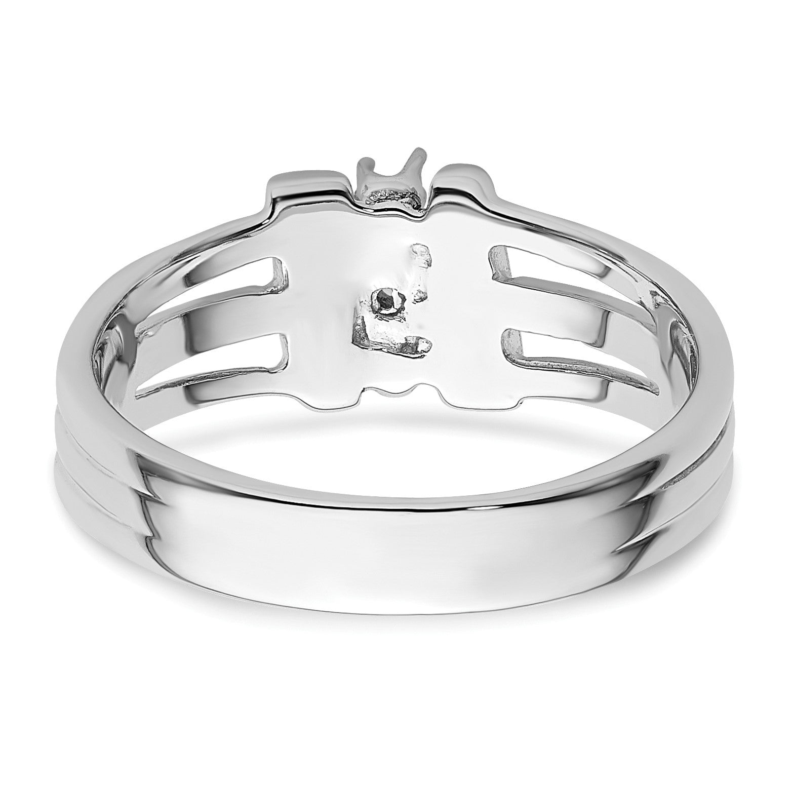 14k White Gold 3-Stone Ring Mounting