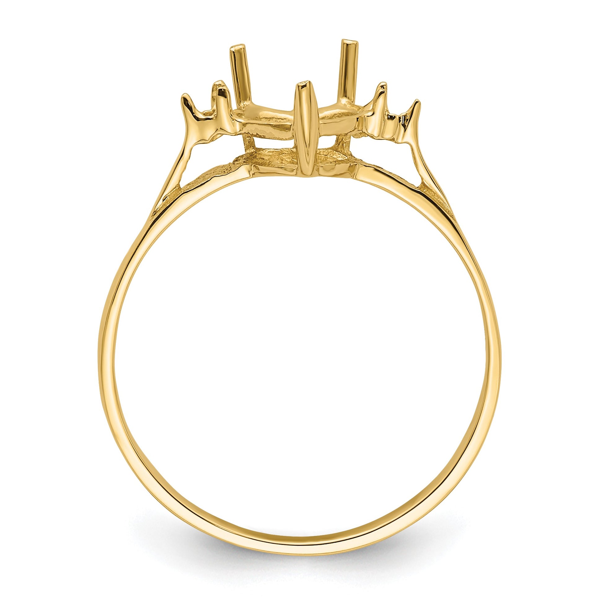 14k Polished Holds 7mm Heart Gemstone Ring Mounting