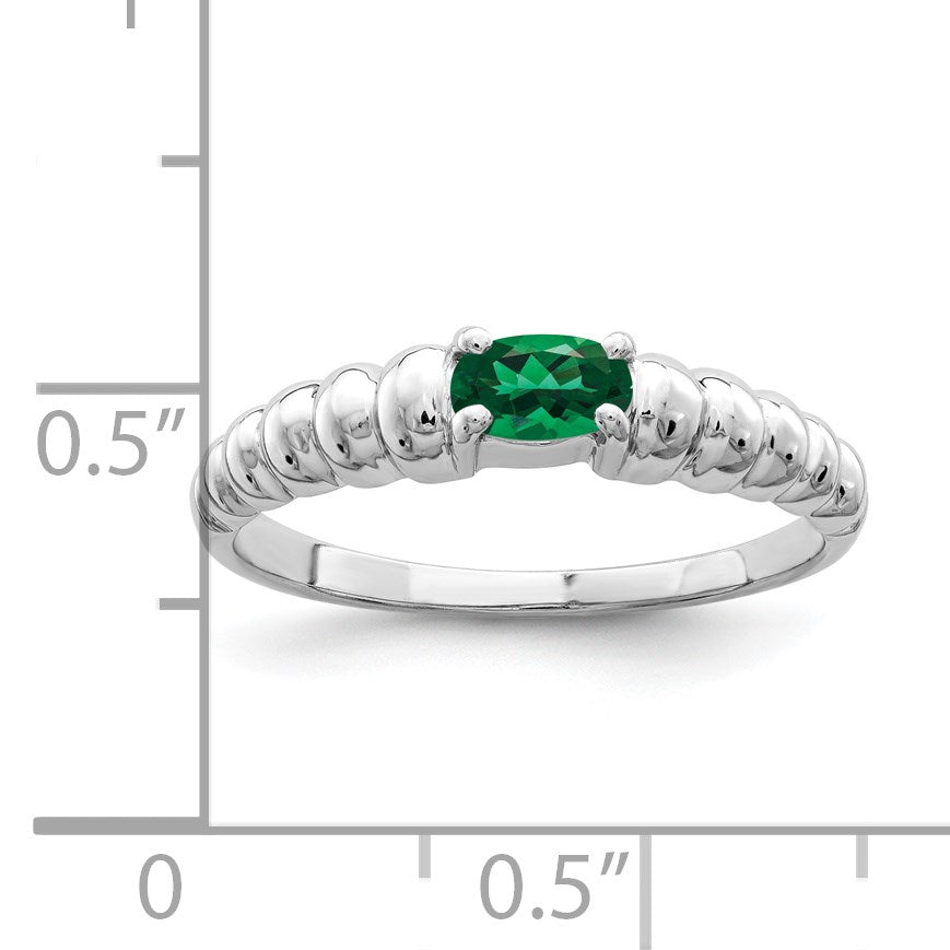 14k White Gold 5x3mm Oval Mount St. Helens East-West Ring