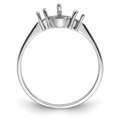 14k White Gold Holds 5mm Pearl and 2-2.1mm Stones Ring Mounting