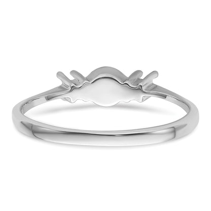 14k White Gold Holds 5mm Pearl and 2-2.1mm Stones Ring Mounting