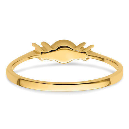 14k Holds 5mm Pearl and 2-2.1mm Stones Ring Mounting