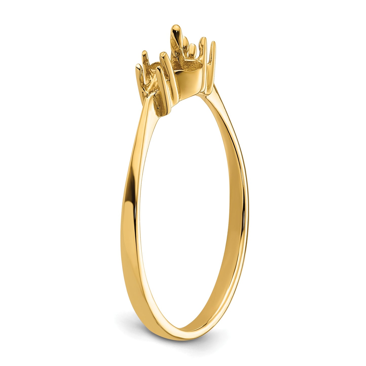 14k Holds 5mm Pearl and 2-2.1mm Stones Ring Mounting
