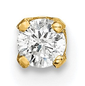 14k 1/10 carat Single Stud AA Diamond Earring