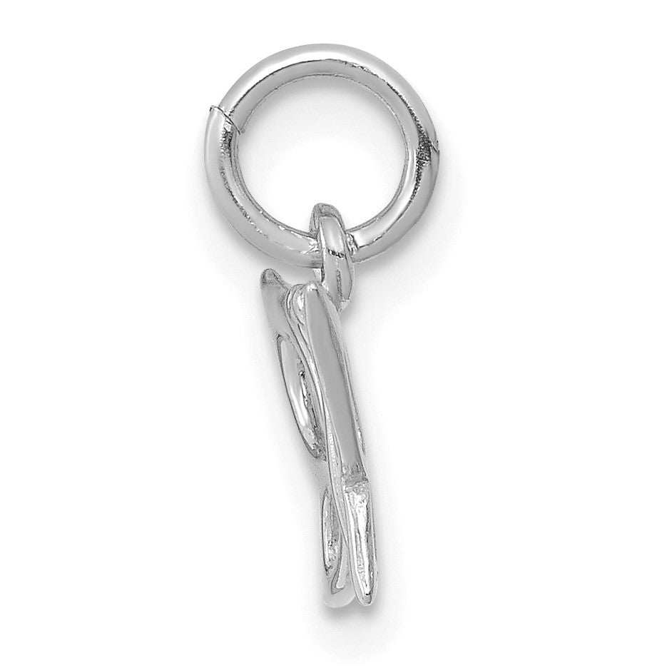 14k White Gold Polished Butterfly Charm