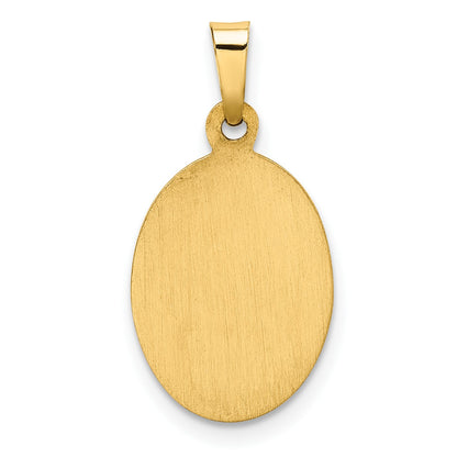 14k Polished and Satin Hollow Our Lady Of Guadalupe Medal Oval Charm
