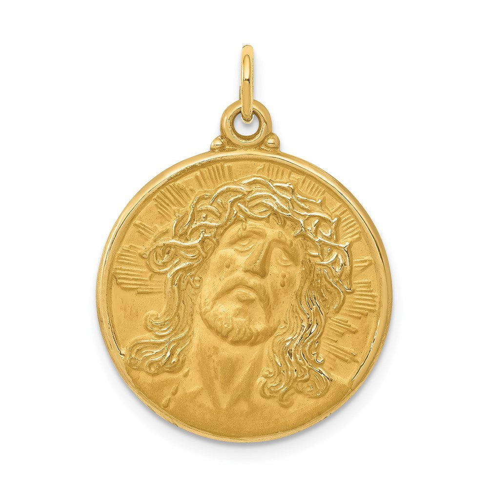 14k Jesus Medal Pendant