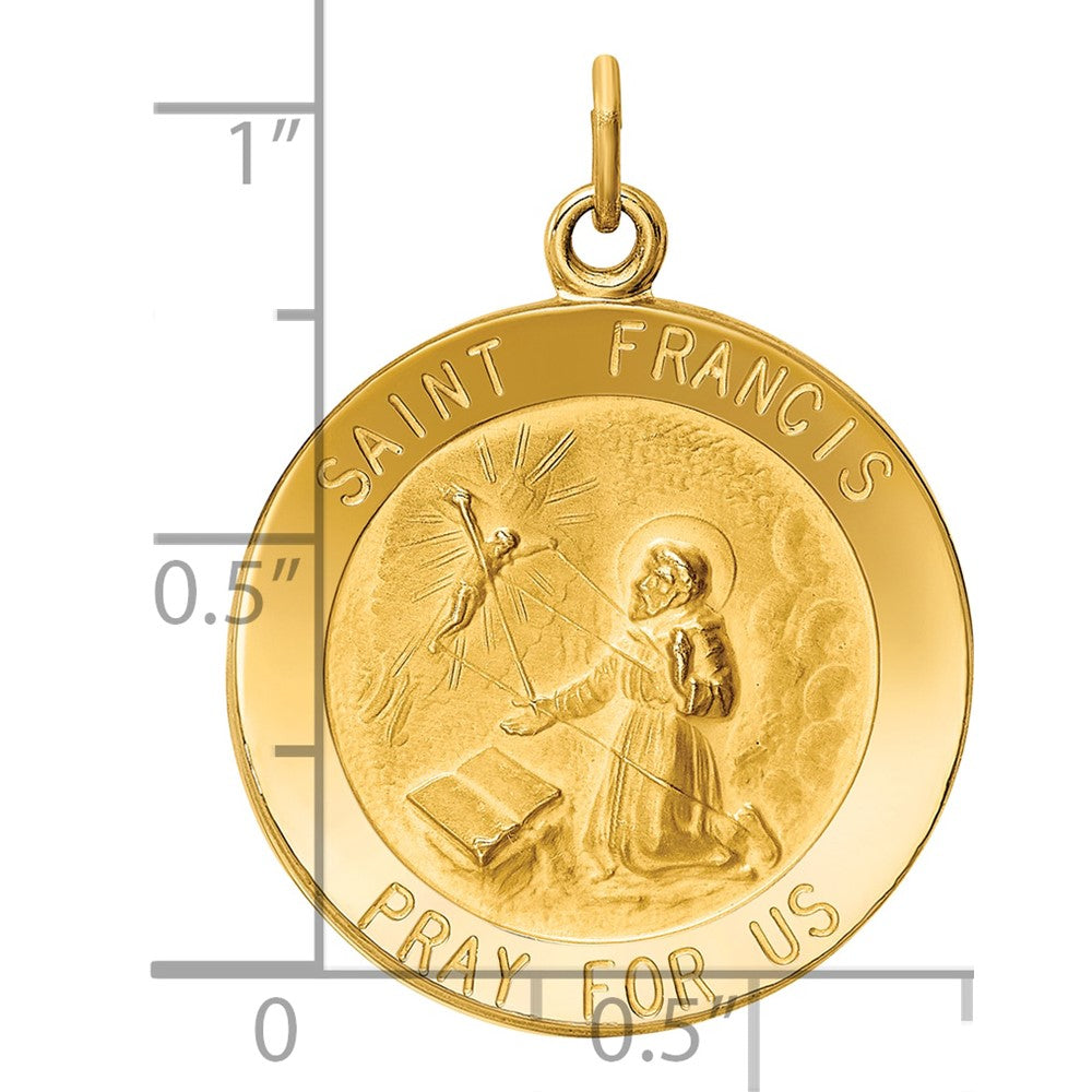 14k Saint Francis Medal Pendant