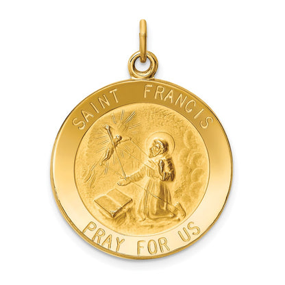 14k Saint Francis Medal Pendant