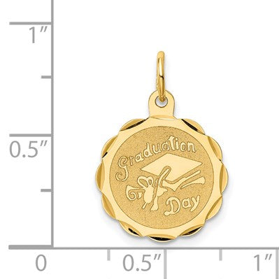 14k GRADUATION DAY with Cap 16mm Engravable Disc Charm