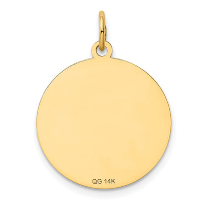 14k DACHSHUND 20mm Engravable Disc Dog Charm