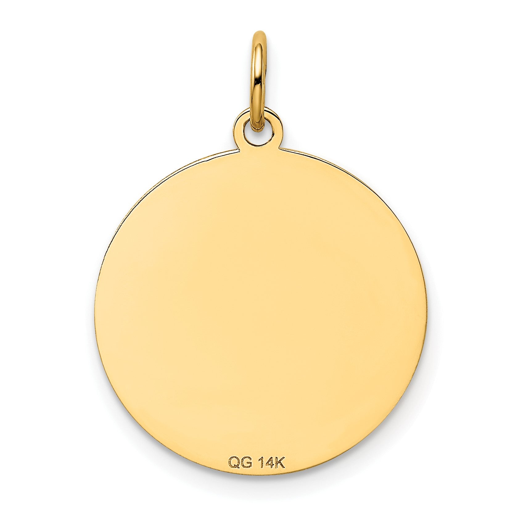 14k GERMAN SHEPHERD 20mm Engravable Disc Dog Charm