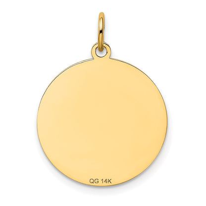 14k GERMAN SHEPHERD 20mm Engravable Disc Dog Charm