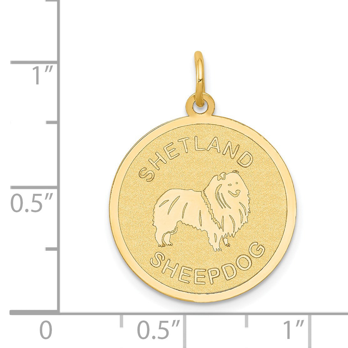 14k SHETLAND SHEEP20mm Engravable Disc Dog Charm