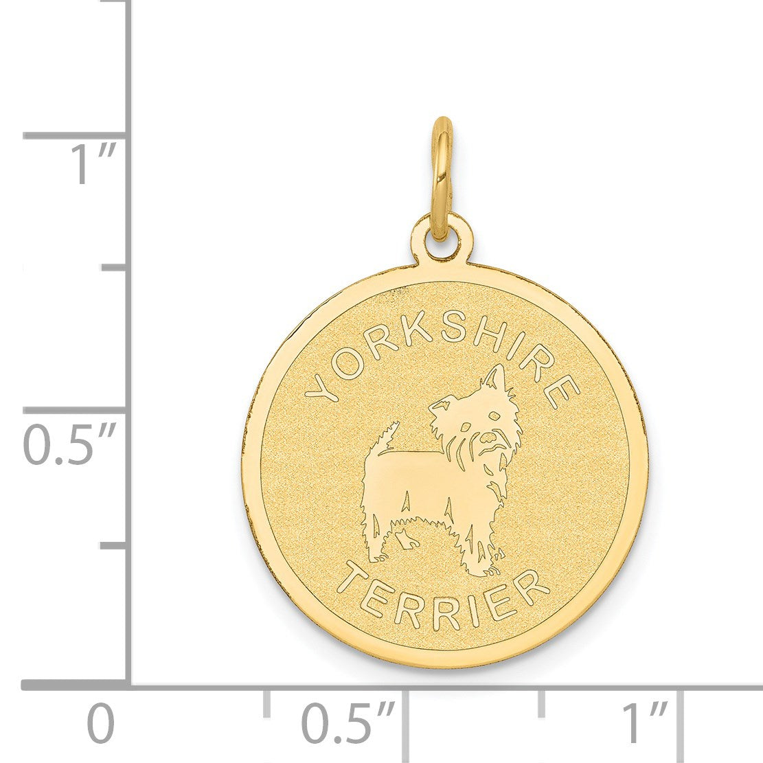 14k YORKSHIRE TERRIER 20mm Engravable Disc Dog Charm