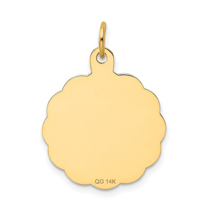 14k SWIMMING 19mm Engravable Disc Charm